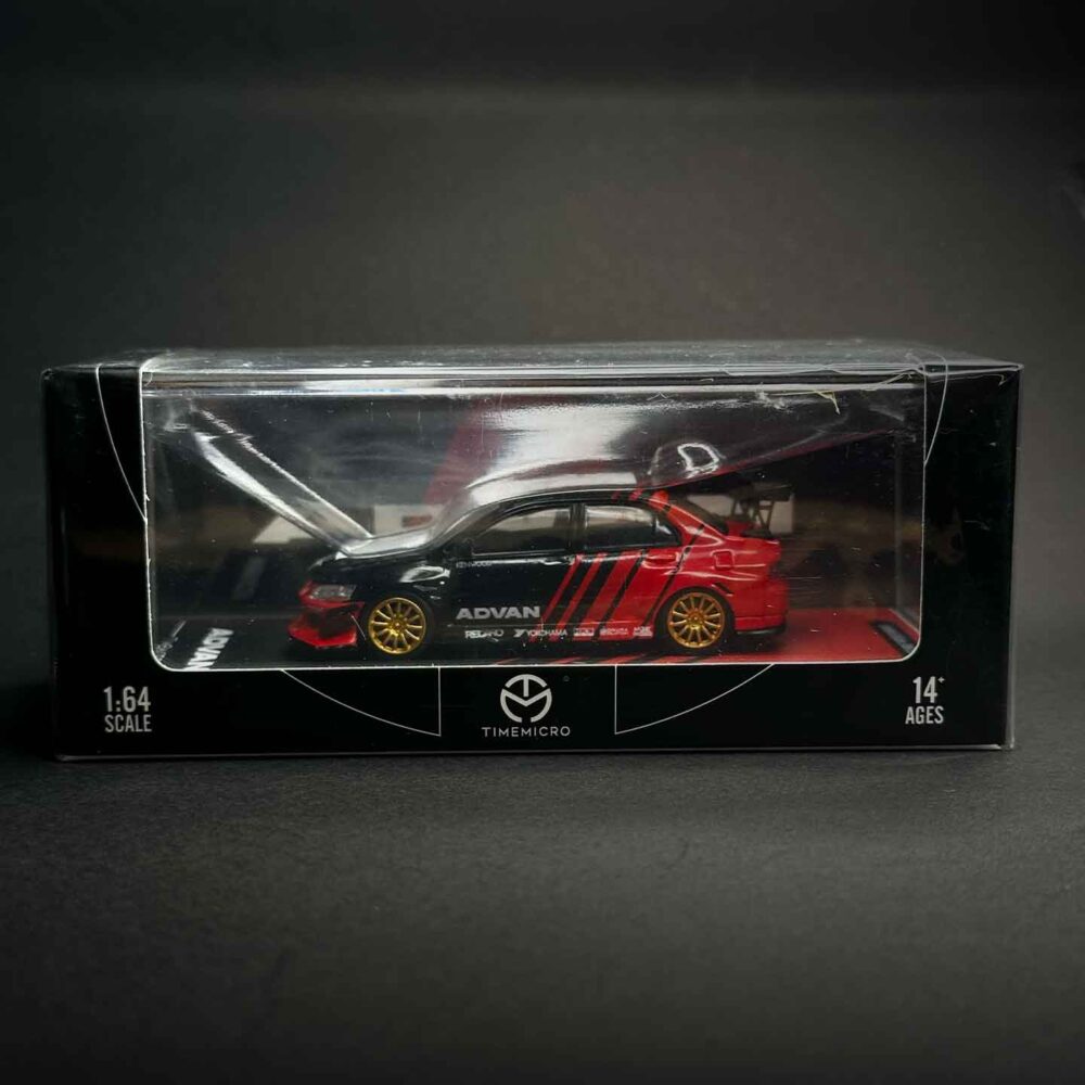Time Micro 1:64 Mitsubishi Lancer Evolution IV diecast car in Advan racing livery