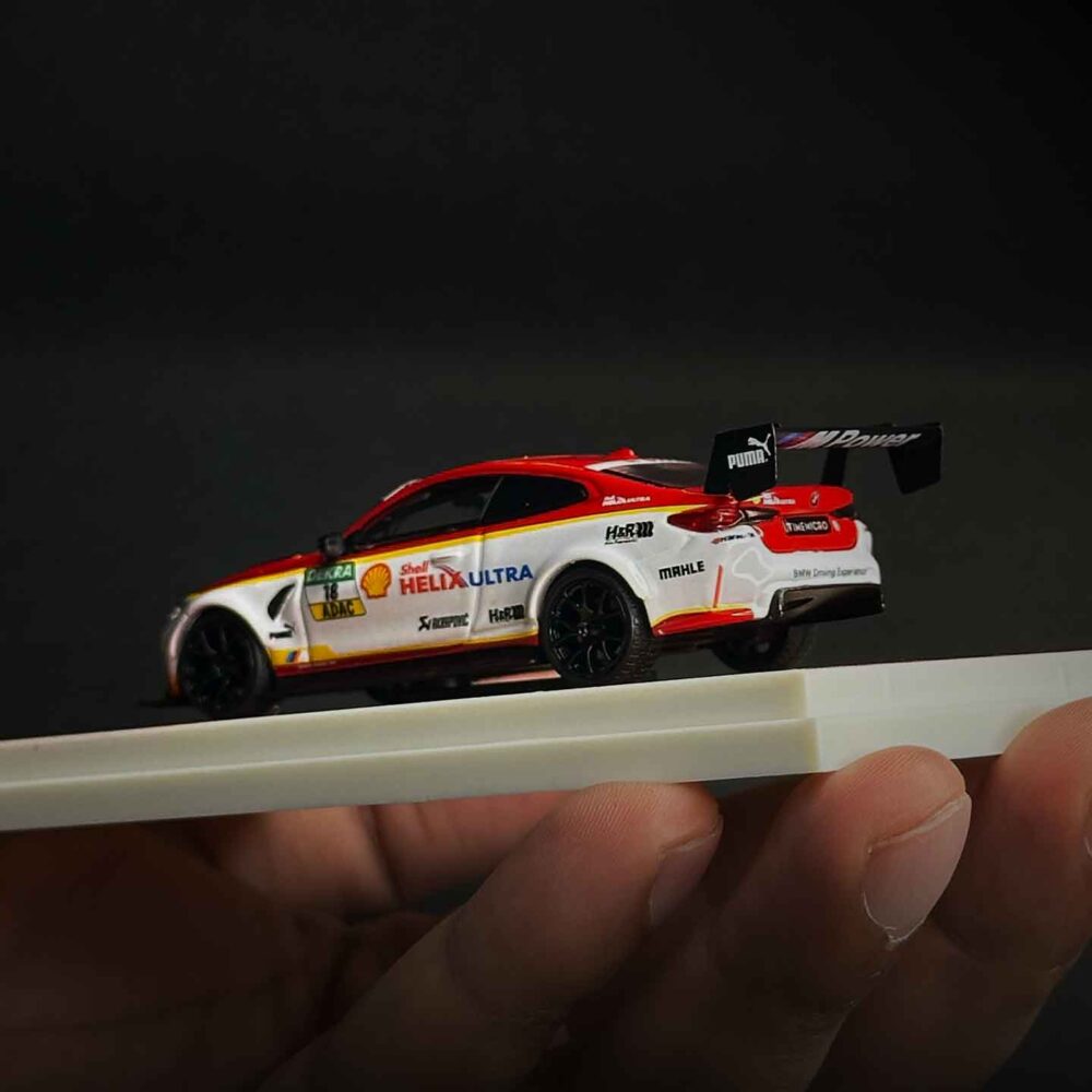 Time Micro 1:64 BMW M4 Shell livery diecast model car in display case