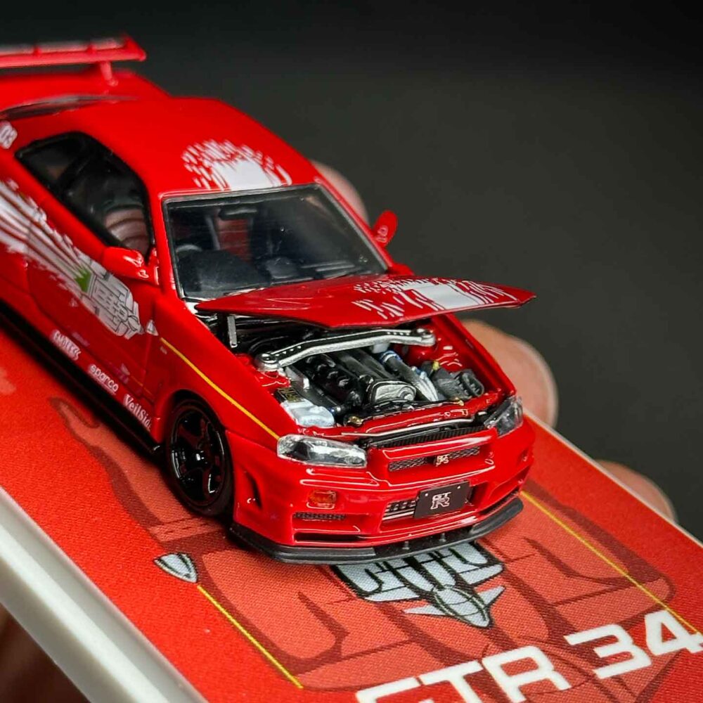 Time Micro 1:64 Nissan Skyline GT-R R34 Red - Image 5