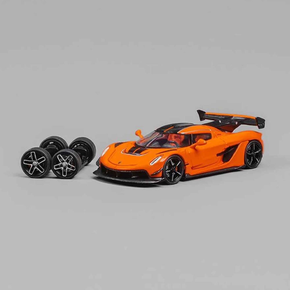 CM Model 1:64 Koenigsegg Jesko diecast in red with carbon rear wing