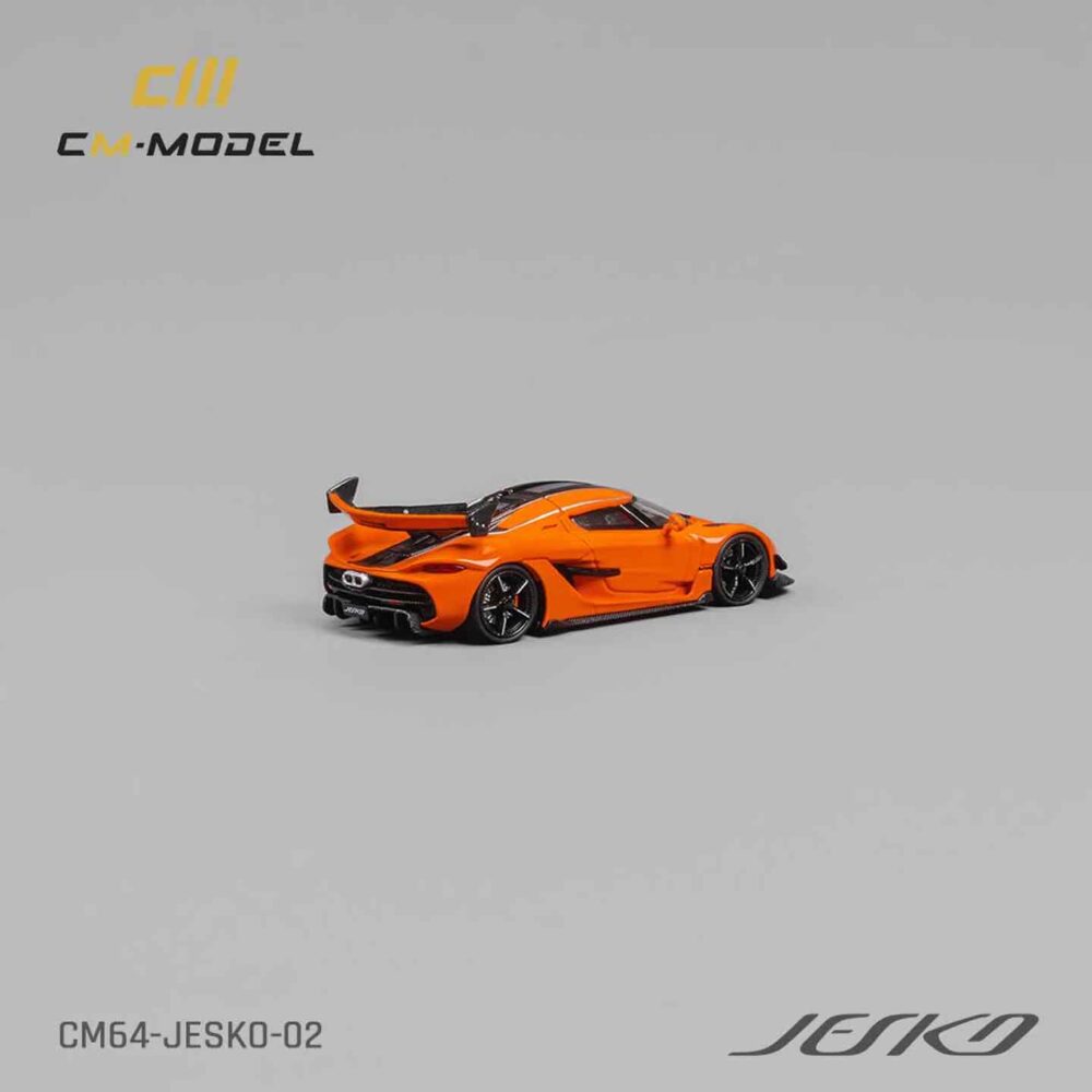 CM Model 1:64 Koenigsegg Jesko diecast in red with carbon rear wing