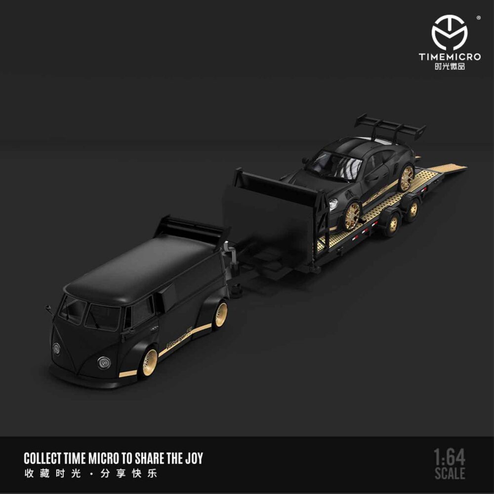 1:64 scale Volkswagen T1 Van and Porsche 992 GT3 RS diecast model set