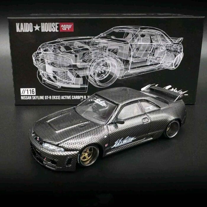 Kaido House 1:64 Nissan Skyline GT-R R33 diecast in Active Carbon color