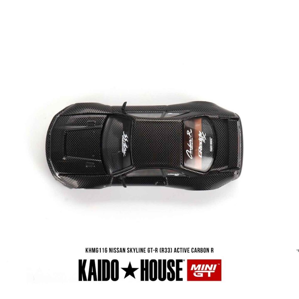 Kaido House 1:64 Nissan Skyline GT-R R33 diecast in Active Carbon color