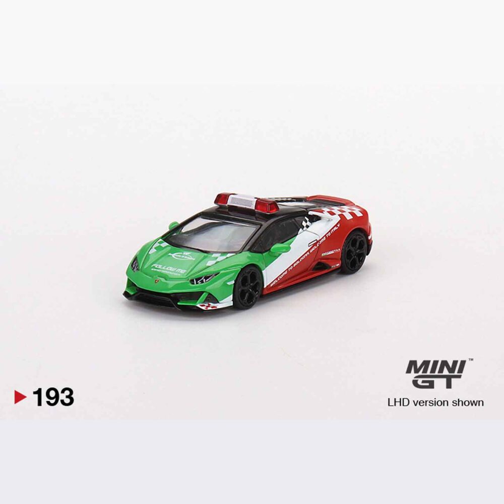 1:64 Lamborghini Huracán EVO Bologna Airport Follow-Me Car diecast model in blister pack