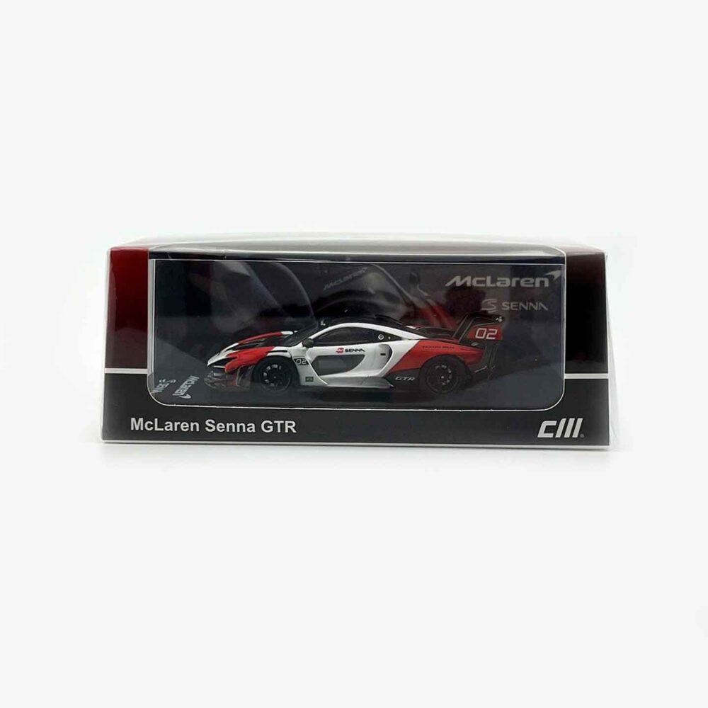 CM Model 1:64 McLaren Senna GTR White Red Diecast Car