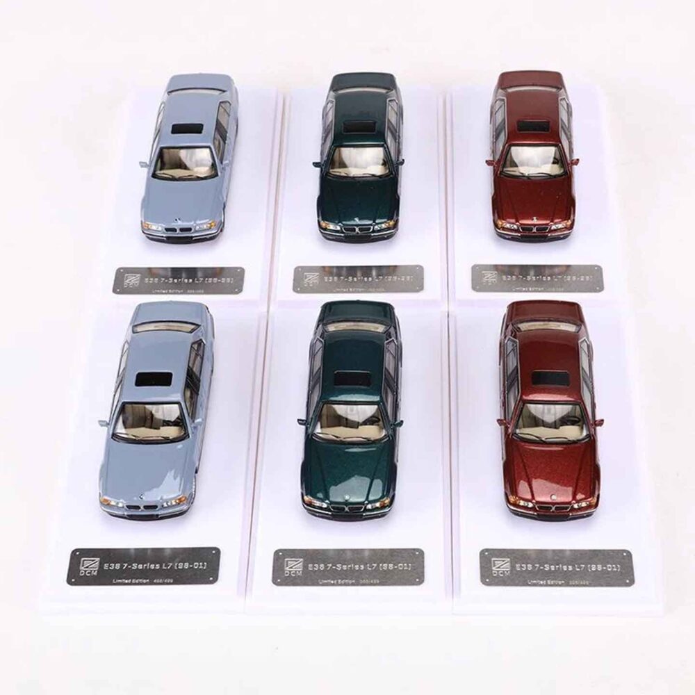 DCM 1:64 BMW E38 7-Series diecast luxury sedan model with realistic finish
