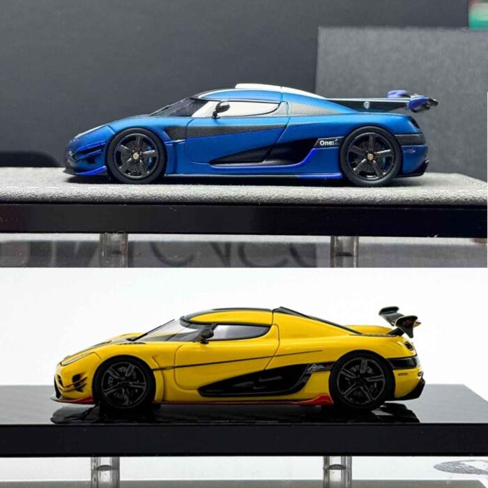 GRYNING 1:64 Koenigsegg Agera RS resin hypercar model with carbon finish and display base