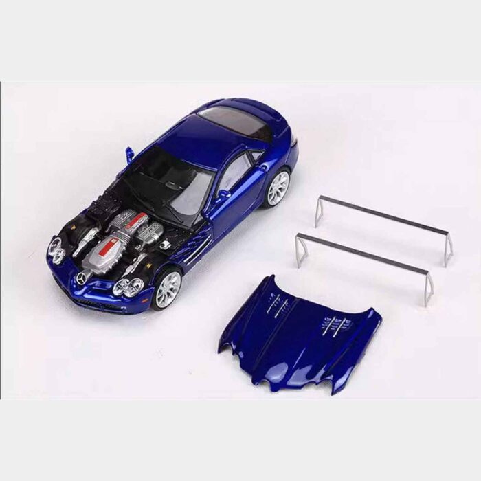 SH 1:64 Mercedes-Benz SLR McLaren diecast model in blue with detailed finish