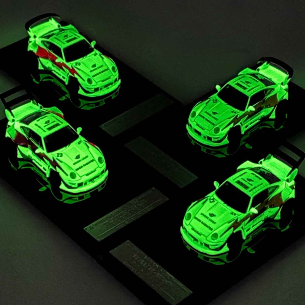 Street Weapon 1:64 RWB 993 diecast model in Luminous Dragon livery with widebody design