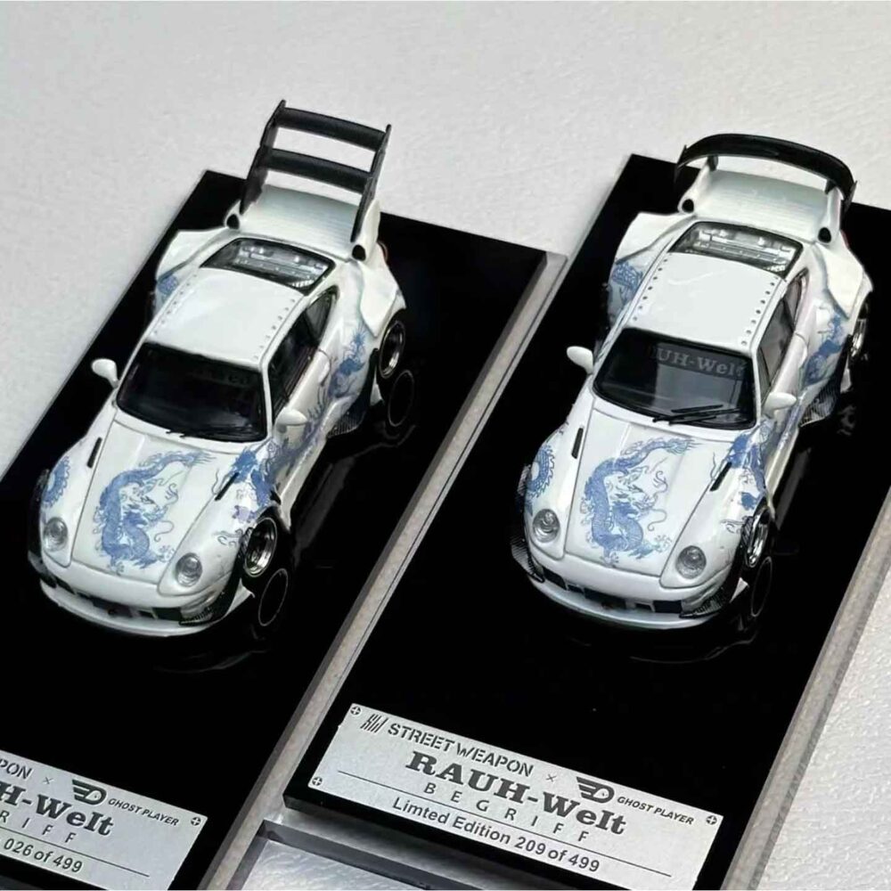 Street Weapon 1:64 RWB 993 diecast model in Luminous Dragon livery with widebody design