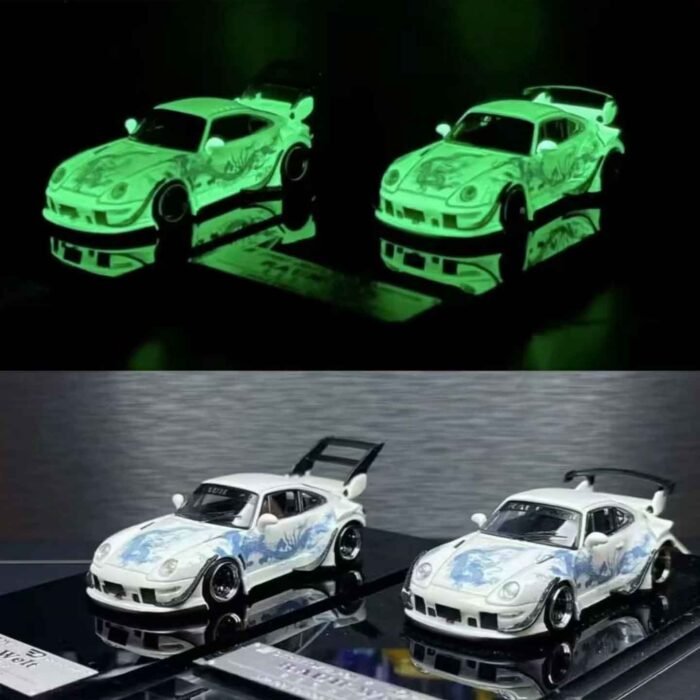 Street Weapon 1:64 RWB 993 diecast model in Luminous Dragon livery with widebody design