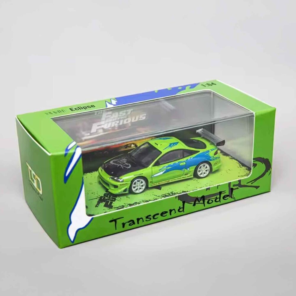 Transcend 1:64 Mitsubishi Eclipse GS 1995 Green FNF diecast model car