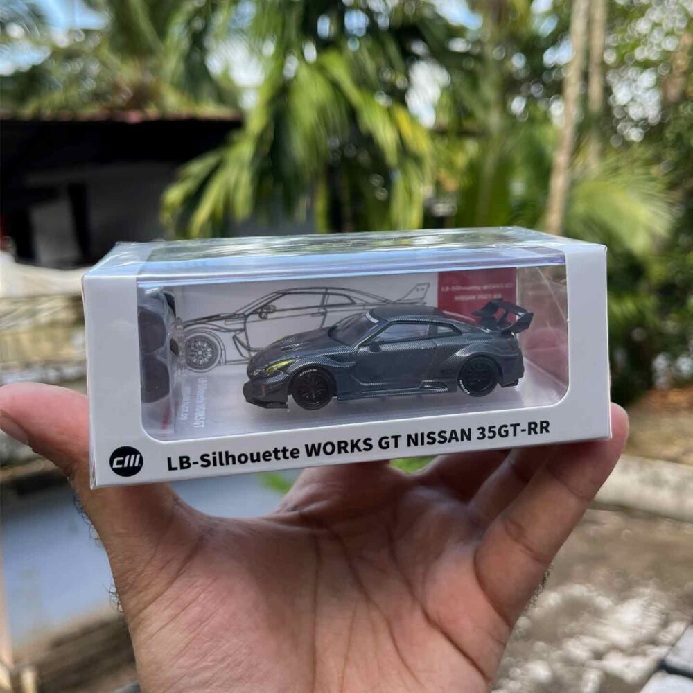 CM Model 1:64 LB-Silhouette Works GT Nissan 35GT-RR Carbon Dark Gray diecast model