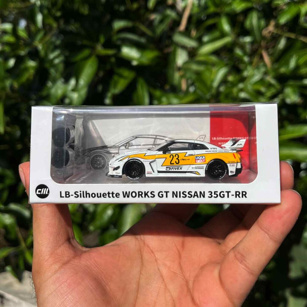 CM Model 1:64 LB-Silhouette Works GT Nissan 35GT-RR Carbon Dark Gray diecast model