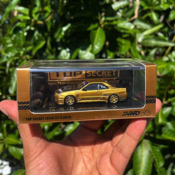 INNO64 Top Secret (R34) GT-R Gold 1:64 Diecast Model Car
