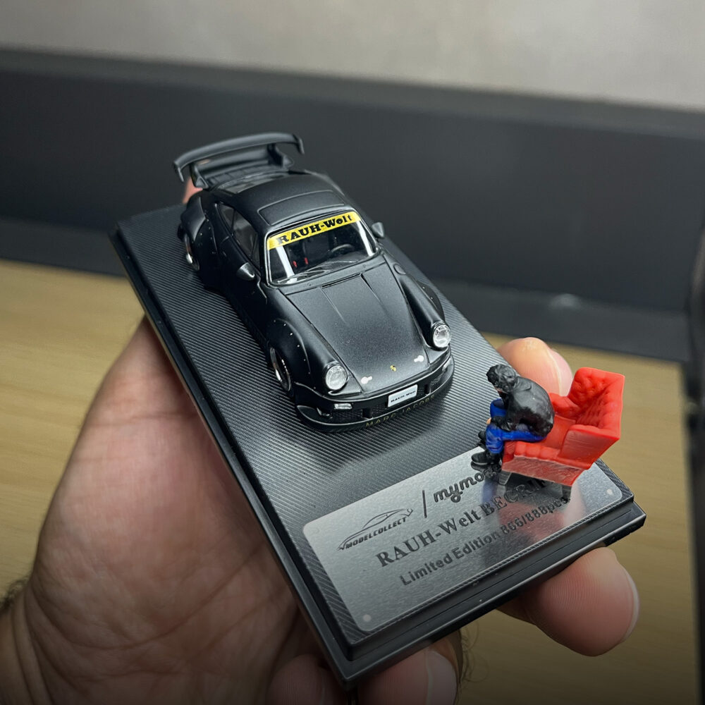 MC 1:64 Porsche RWB 930 Matt Black Diecast Model Car