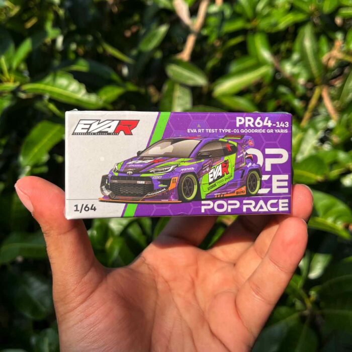 Pop Race Toyota GR Yaris EVA RT Test Type-01 Goodride 1:64 Neon Genesis Evangelion diecast model