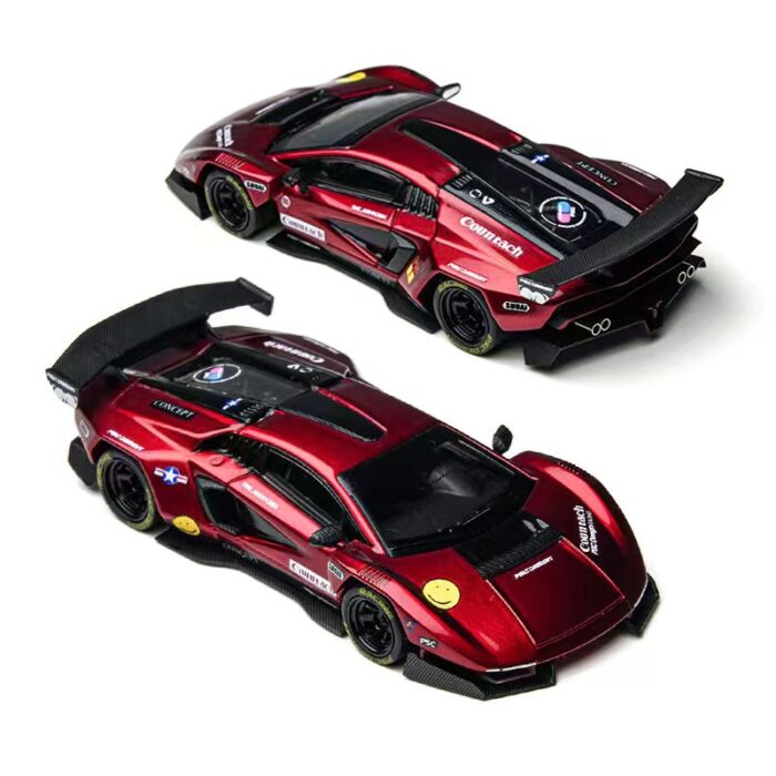 TimeMicro × PSC DESIGN Countach V Scarlet 1:64 front view