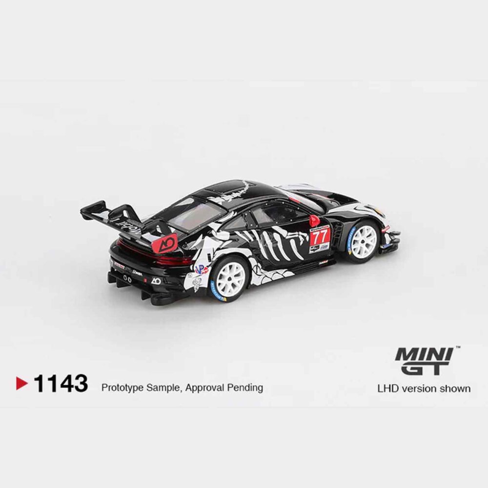Skeleton Rexy MiniGT 2025 Petit Le Mans 1:64 Diecast Model Front View