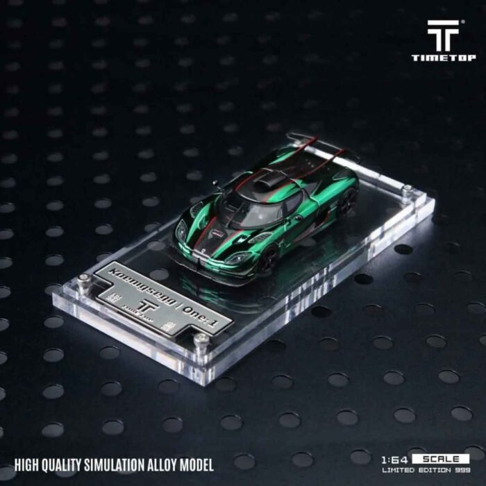 Time Top Koenigsegg One1 Metallic Ice Blue 1:64 diecast model front view