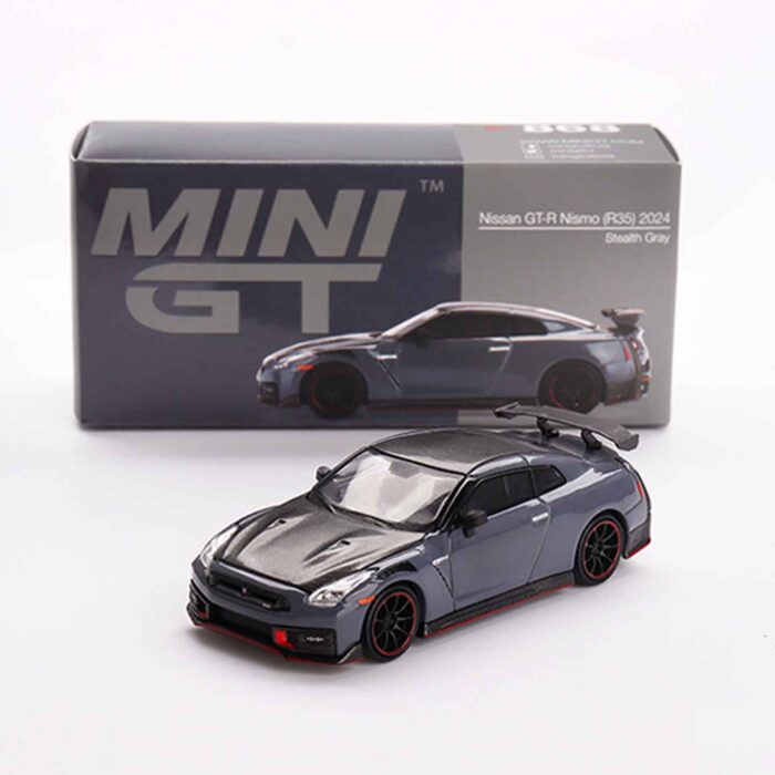 Mini GT Nissan GT-R Nismo 2024 NISMO Stealth Gray diecast car model 1:64 scale