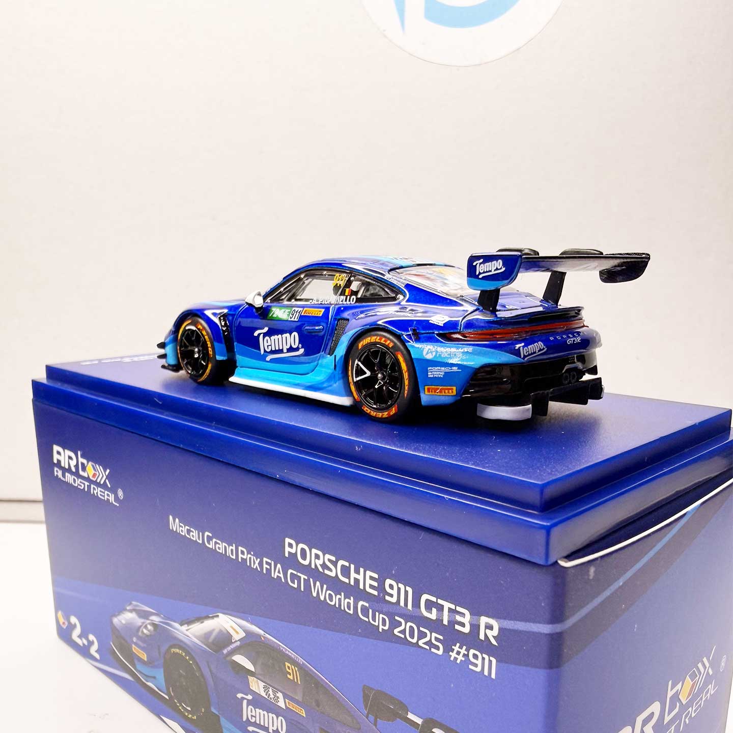 AR Box 1:64 Porsche 911 GT3 R Macau GP FIA GT World Cup 2025 diecast model
