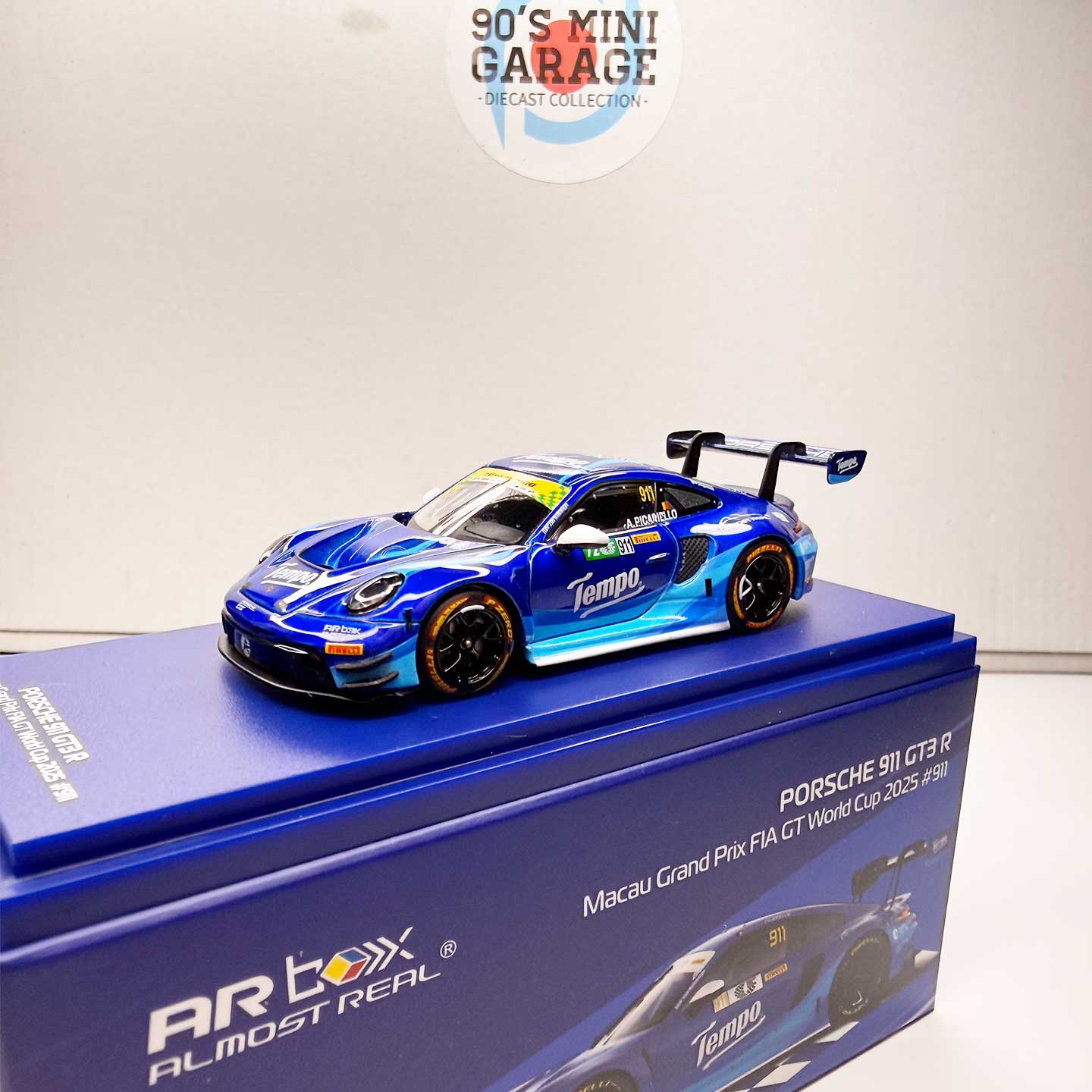 AR Box 1:64 Porsche 911 GT3 R Macau GP FIA GT World Cup 2025 diecast model