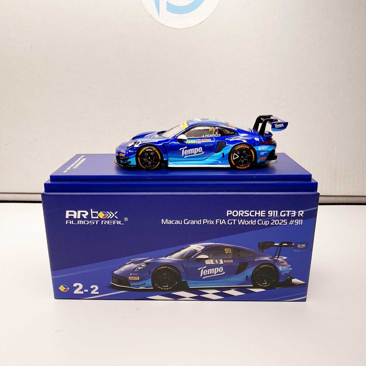 AR Box 1:64 Porsche 911 GT3 R Macau GP FIA GT World Cup 2025 diecast model
