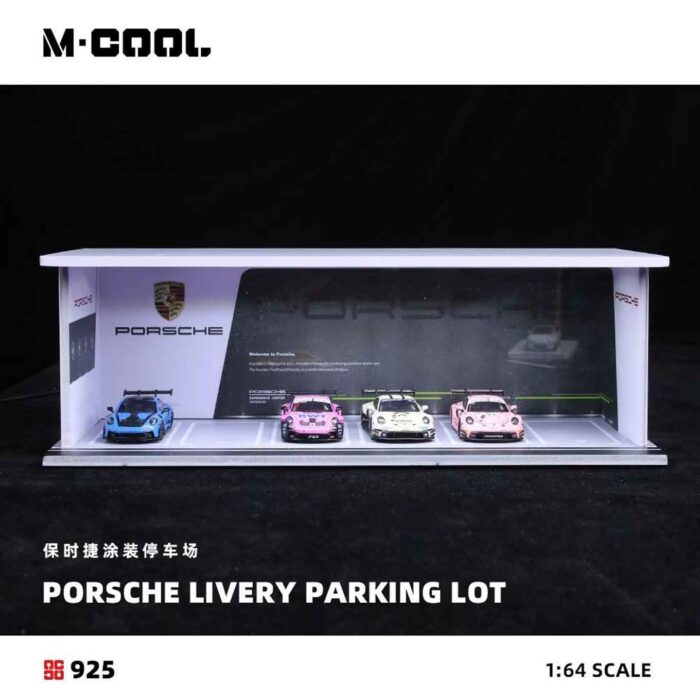Porsche display diorama 1:64 M Cool lighting scene model MC914925