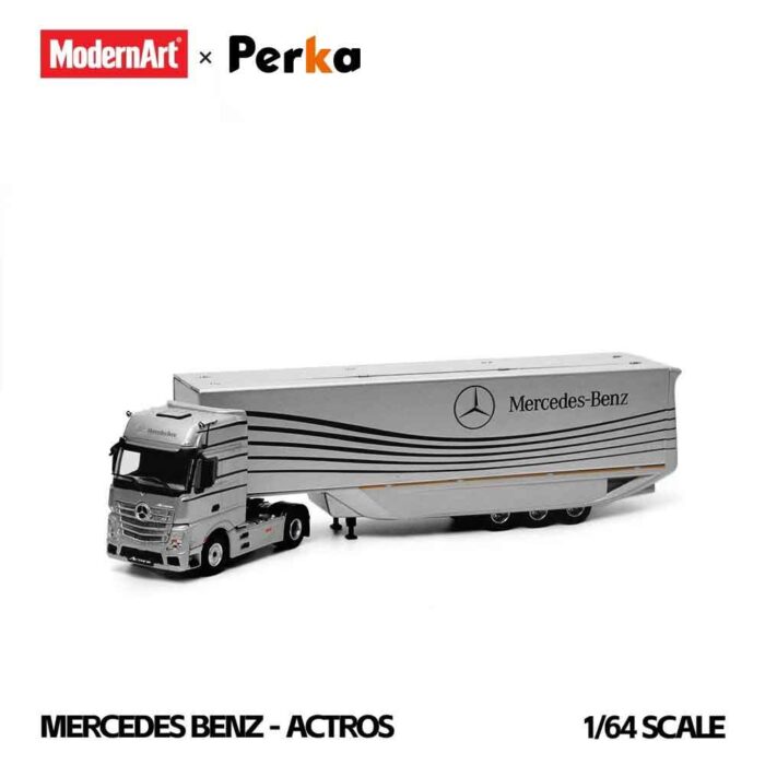 Mercedes Benz truck 1:64 diecast semi trailer silver ChaoYi MD Perka model