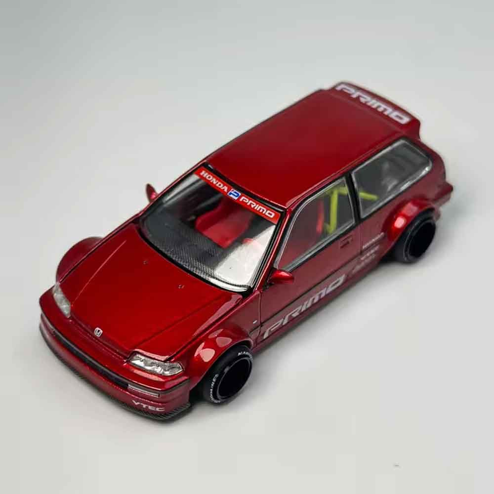 Kaido House x Mini GT Honda Civic EF Kaido Works V2 M Red 1:64 Diecast Model