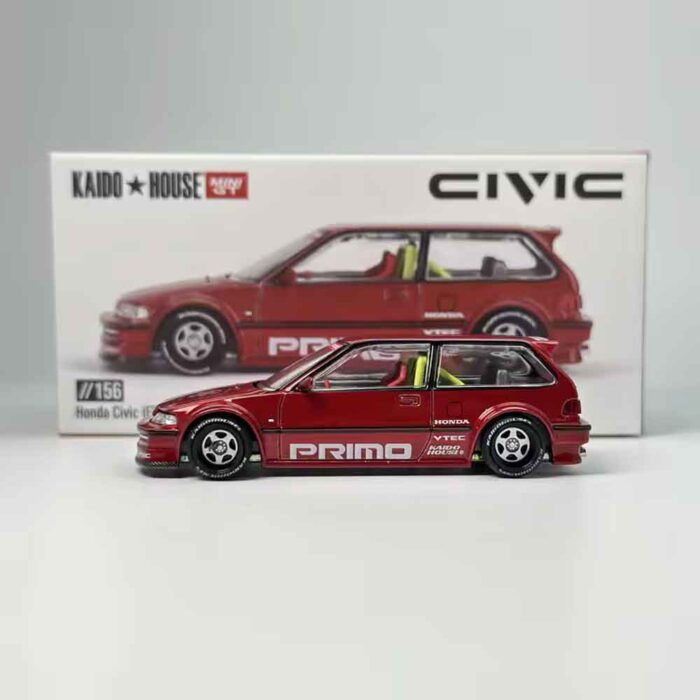 Kaido House x Mini GT Honda Civic EF Kaido Works V2 M Red 1:64 Diecast Model
