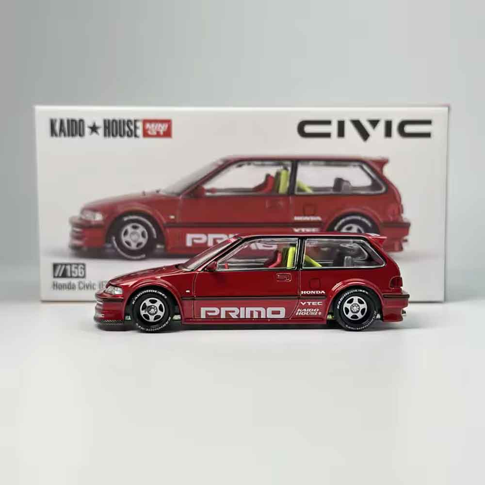 Kaido House x Mini GT Honda Civic EF Kaido Works V2 M Red 1:64 Diecast Model