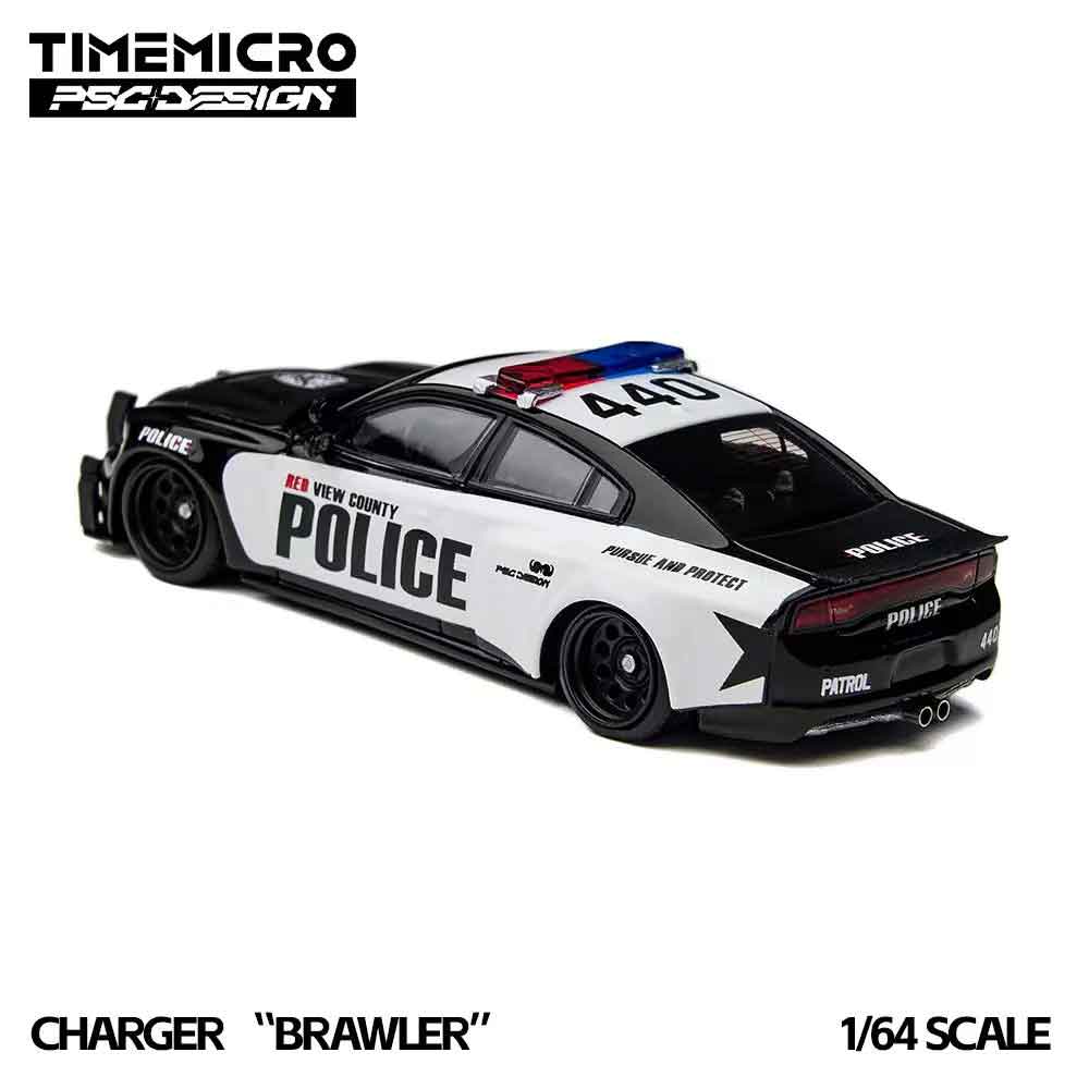 TimeMicro x PSC Design 1:64 Charger Brawler Diecast Model in display case