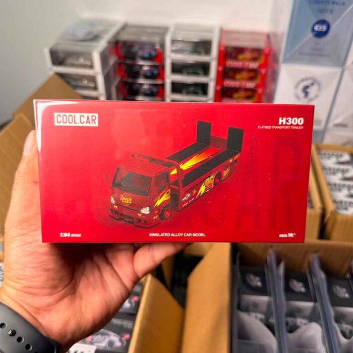 Cool Car 1:64 H300 Flatbed Transport Trailer Lightning McQueen Livery