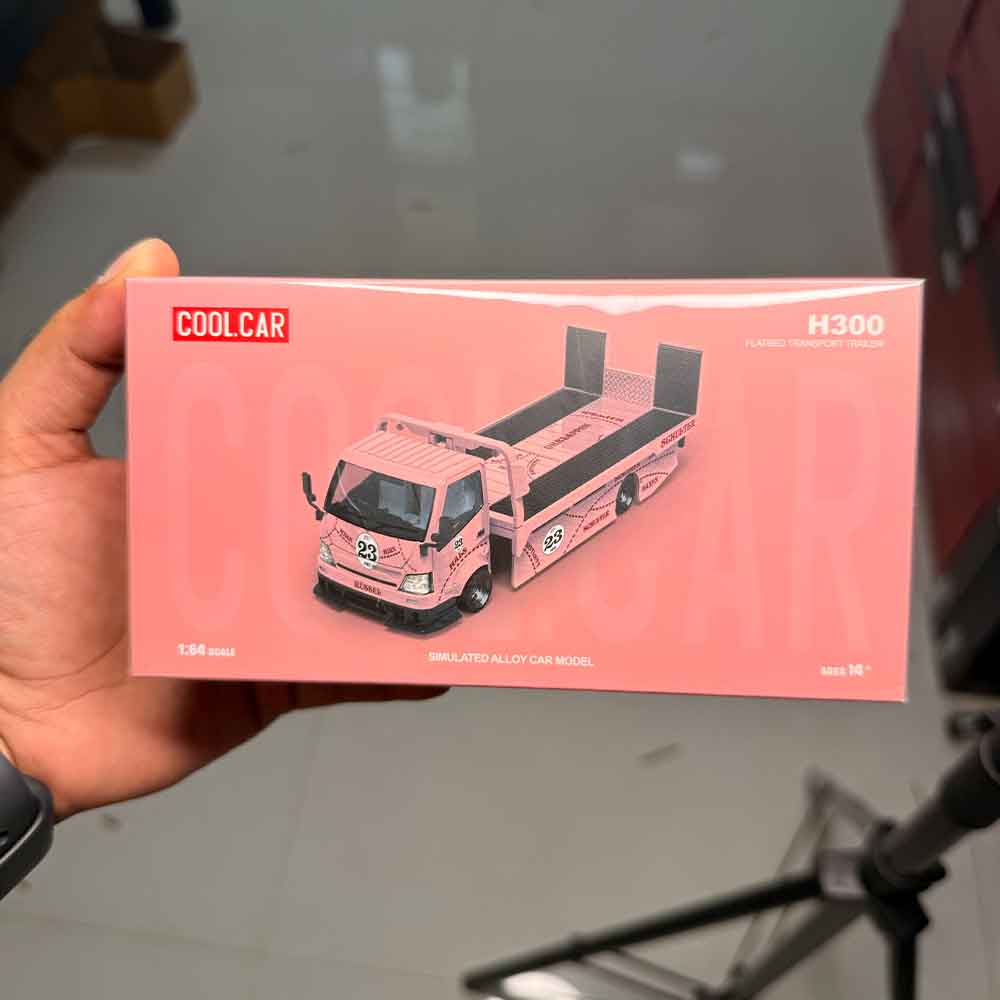Cool Car 1:64 H300 Flatbed Transport Trailer Pink