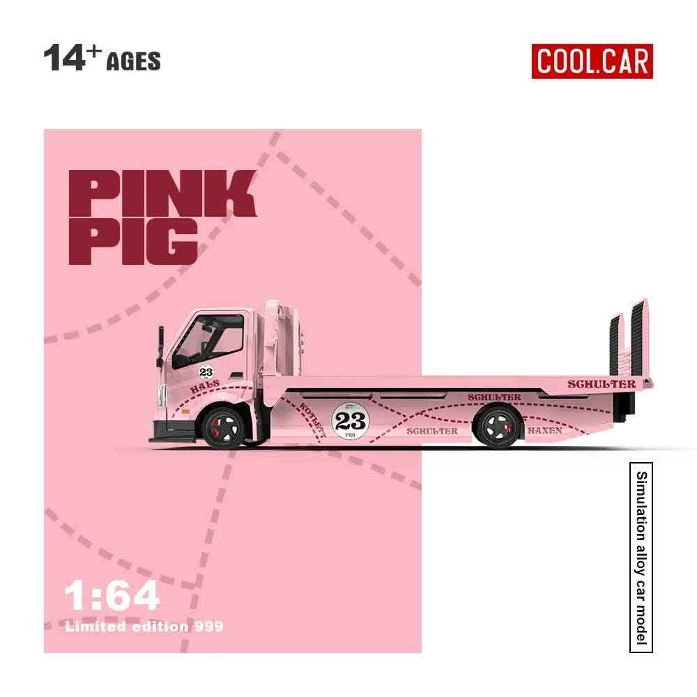 Cool Car 1:64 H300 Flatbed Transport Trailer Pink